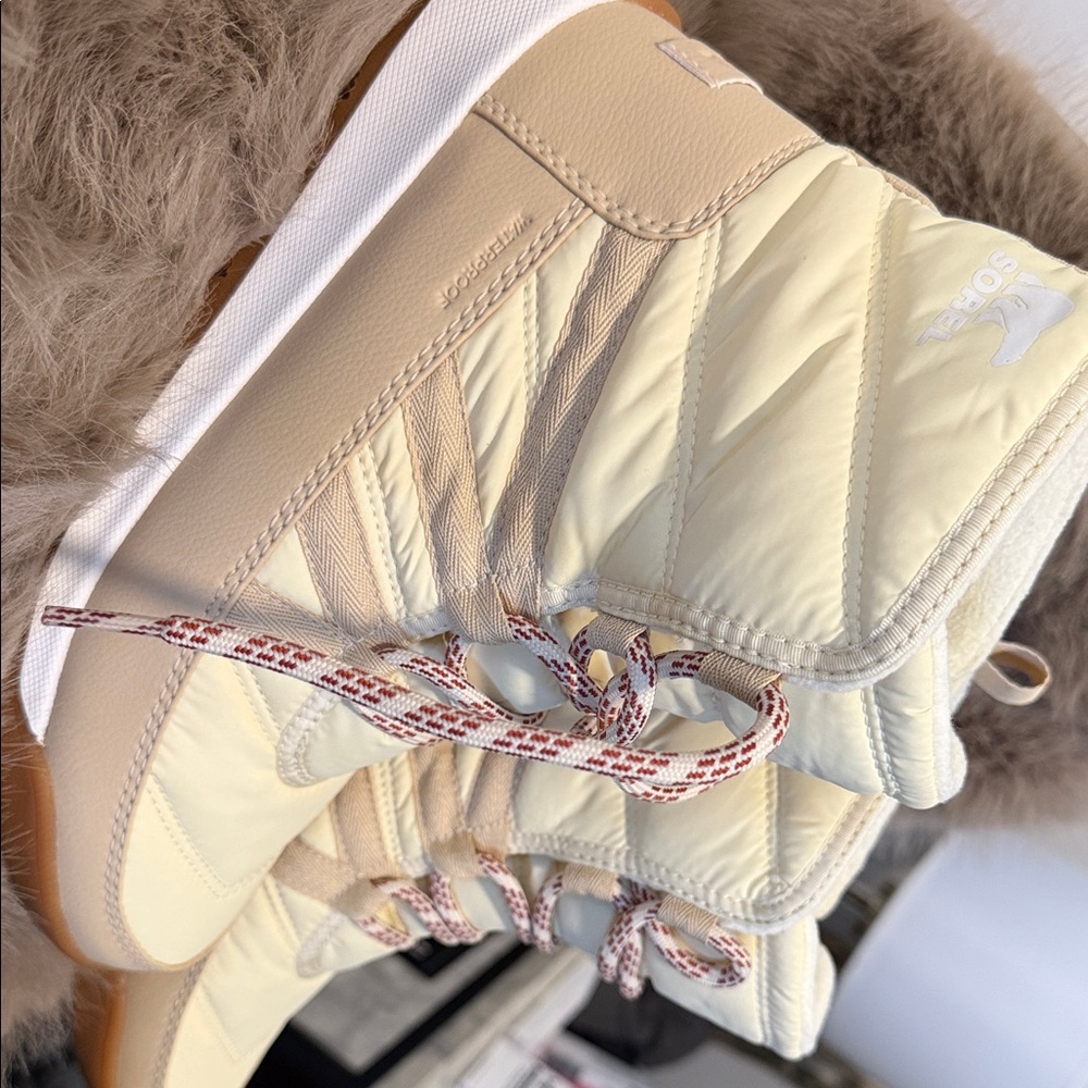 Sorel Cream and Tan Athletic Shoes